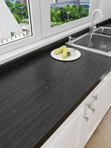 1 Roll Black & Gray Vintage Wood Grain Contact Paper, Self-Adhesive Waterproof Wallpaper For Cabinet, Wall, Furniture, Kitchen Counter, 15.76 Inch Wide, Stickers, Wall Decal, Vinyl Decal For Home Decorations, Spring Decoration Items Refresh Your Home, Festival Decoration Stickers Gifts Birthday Graduation - Black - View 17