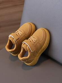 1 Pair Solid Color Lightweight & Comfortable Children Low-Top Flat Shoes, Toddler/Kids Canvas Sneakers For Spring/Fall 2025