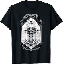 Camiseta con arte geométrico metafísico con el símbolo de la geometría sagrada - Negro - Ver 1