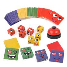 41 块表情变化拼图积木蒙特梭利立方体、桌面游戏、双人玩具、拼图礼物