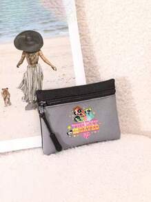 THE POWERPUFF GIRLS Versatile Mini Policewoman Pattern Coin Purse Unisex Simple Contrast Color Zipper Coin Pouch Card Holder For Women Wallet Mini Wallet Purse Wallet Travel Wallet Coin Wallet School Supplies