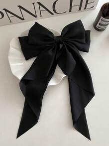 1pc Bohemian Style Double Bow Satin Hair Clip, Simple & Elegant Hair Accessory, Claw Clips, Clips For Hair, Hair Slide, Hair Claws