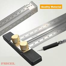Règle de marquage en acier inoxydable, règle de marquage en forme de T, règle de précision, outil de mesure pour le travail du bois (300 mm)