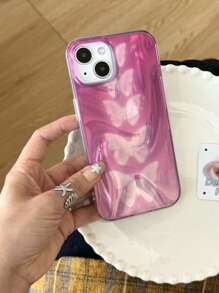 Funda de teléfono de estilo coreano con diseño degradado ondulado tipo aurora borealis para 16 Pro Max, funda protectora suave con diseño de mariposa para 15 Pro, 13, diseño minimalista e para 14