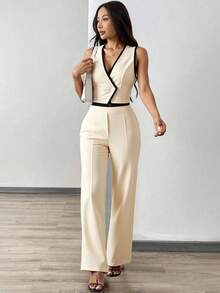 Women Suit Sets - Apricot - View 2