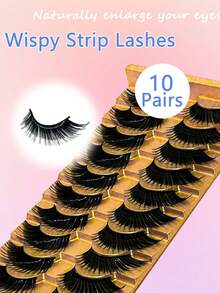 10 pares de pestañas postizas de visón 3D naturales y suaves, set de maquillaje con extensiones de pestañas de visón, pestañas cortas