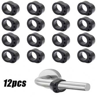 12 件装透明塑料门挡缓冲器 - 适用于玻璃柜/门的重型墙壁保护装置、防滑地板和墙壁防护装置，适用于家庭/办公室/学校