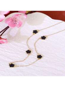 1pc Clover Lucky Leaf Minimalist Design Women Necklace Pendant - Suitable For St. Patrick's Day Wear, Valentine's Day Couple Gift