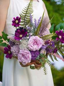 1/5/10 件人造大丽花、人造丁香泡沫玫瑰（带茎），适用于 DIY 婚礼花束、新娘派对装饰、婚礼桌椅布置、派对桌装饰、花园装饰、家居装饰、卧室装饰、客厅装饰、花瓶插花、庭院装饰、夏季装饰、生日礼物、毕业礼物 - 彩色 - 查看 2