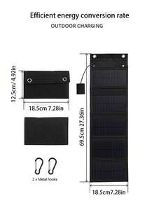 Single-Crystal Solar Panel For Rapid Charging, 5 Panels Solar Photovoltaic Pack Outdoor Emergency Portable Power Source Folding