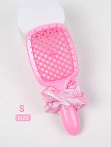 四件套美发造型梳套装 - 空心梳、顺发梳、粉色发圈、蓬松梳、卷发梳，干湿两用，不打结，返校必备，旅行必备，女士美发配件，梳子，梳子套装，边缘梳，梳子套装，梳子，迷你梳，顺发梳，护发产品，美发工具，美发配件，护发，卷发梳，发型师，美发造型工具，旅行必备，发型，护发