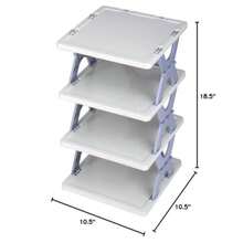 XNHHWShoe Rack Shoe Organizer Foldable Shoe Storage Plastic Vertical Shoe Holder For Entryway Shoe Organizer For Closet Narrow Shoe Shelf Shoe Cabinet Free Standing Shoe Racks Shoe Stand 4 Tier 5fy8 - Grey - View 4