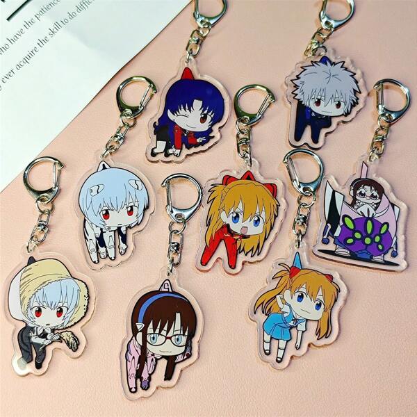 bandai 2D Anime Character Model Anime Party Gifts Original Acrylic Key Chain Neon Genesis Shinji Ikari Rei Ayanami Gendo Ikari Kaworu Nagisa Cute Y2K Cartoon Pendant, Suitable For Shoulder Bags And Backpacks And Keys, The Perfect Gift For Fans, Cosplay Party Decoration Pendants Car Pendants Creative Anime Derivatives, Japanese Comic Pendants, Senior Anime Fans Collections, Otaku Series Gifts , Cheap Holiday Gifts