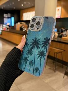 Tiefer blauer Ozean Urlaubskokosnussbaum Design Hohlraumkamera Handy Hülle geeignet für 14 Pro Max, 13er Serie, 11er Serie, 15er Serie, 16er Serie Varianten, Freiheitsgefühl