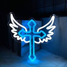 Enseigne au néon Mi Bautizo/Cher Dieu merci/Faites confiance au Seigneur/Croix, Lumières au néon de croix LED pour décoration murale, Lumières au néon de Jésus pour la chambre à coucher, Jour du baptême, Église chrétienne, Fête d'anniversaire, Décoration de Pâques, Mariage, Éclairage d'ambiance pour la décoration de la maison, Alimentation USB réutilisable, Facile à installer.
