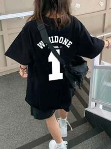 200g Pure Cotton T-Shirt 2025 Summer Ladies New Short Sleeve Pure Cotton Holiday Pattern Short Sleeve Round Neck Couple Wear Small Shirt Tops - 黑色 - 查看 1