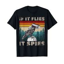 Birds Not Real Outfit Bird Cctv If It Flies It Spies T-Shirt, EX Valentine's Day Gifts - Black - View 1