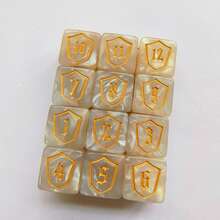 12pcs/24pcs MTG Dice Counter Set - Black Dice With Bold Yellow Number 1-6 And 7-12, Plastic D6 Dice, For Magic: The Gathering, TCG, RPG, Card Games - Basic Game Accessory, Family Dice Game Series - Multicolor - View 14