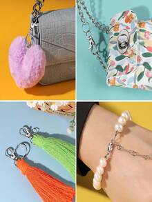 DIY 13-Slot Fashion Keychain Making Kit, Key Ring, Key Chain, Hardware, Lobster Clasp, Box Accessories, Keychain Craft Jewelry - Multicolor - View 9