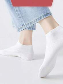KIT 3 6 12Women's White Sports Socks With Stripes, Low Cut, Sizes 35-40, Cotton 35%, Polyester 62% - 白色 - 查看 3