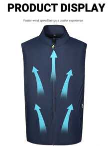 2025 Men's Cooling Vest Clothes, Women Cooling Jacket, Fan Vest, Summer Outfits For, Workwear Air Conditioned Vest Fishing Vests Men Tank Tops Outdoor Cool Work Cooling Suit, USB Power Supply, 3-Speed Adjustable, 2 9-Blade Fans, Suitable For Fishing