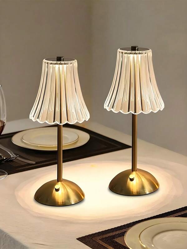 Modern Metal & Crystal LED Desk Lamp, 3-Level Brightness, Touch Control Rechargeable Battery, Adjustable Lighting, Suitable For Bedroom, Dining Room And Office - Perfect For Bedside, Dining Room And Office