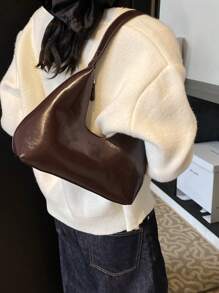 Bolso bandolera en forma de media luna estilo coreano lacado de nicho, bolso de hombro de señora, bolso de mano, bolso de moda para llevar debajo del brazo