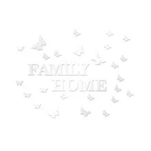 35 piezas Espejo Moderno Pegatinas de Pared FAMILY HOME con Calcomanías de Mariposas - Adhesivos Reusables Desprendibles de Acrílico para Paredes, Dormitorio, Sala de Estar, Decoración del Hogar, Diseño de Letras Artísticas