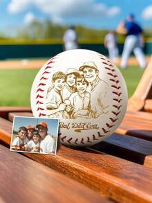 Regalo personalizado del Día del Padre - Pelota de béisbol grabada con foto, recuerdo de béisbol personalizado, ¡el mejor papá!, pelota de béisbol con foto personalizada - Blanco - Ver 3