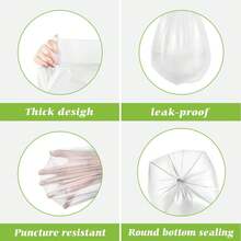 5 Gallon 50 Counts Strong Trash Bags Garbage Bags, Bathroom Trash Can Bin Liners, Plastic Bags For Home Office Kitchen, Black - Clear-100-6 Gallon - View 4