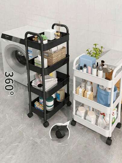 1个可移动卧室/宿舍储物整理柜，多层置物架，浴室配件，房间装饰浴室