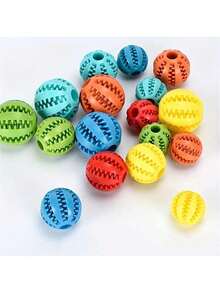1 Pelota de juguete para perro de color aleatorio, adecuada para juego interactivo y actividades de masticado. Este es un juguete para masticar que puede contener bocadillos. Ayuda a limpiar los dientes de los perros.