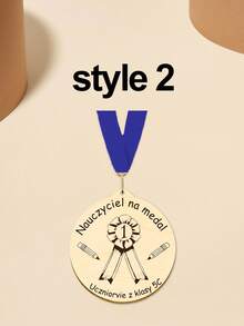 1pc Wooden Personalised Graduation Medals, Handmade Nursery And School Leavers Gifts, Personalised Nursery School Graduation Medals,Personalised Teacher Medal Gift Thank You Award School Hero Congratulations Best Teacher In The World - Red and Blue - View 29