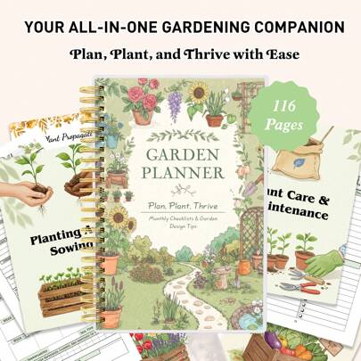 A5 Garden Planner: Monthly Checklists, Layout & Design Tips, Planting & Sowing Guide, Plant Care Tracker - Thrive With Your Ultimate Gardening Notebook For Beginners & Experts, Spiral-Bound, 116 Pages, School Supplies,Back To School