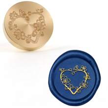CYFUN DESIGN 1 PC Minimalist Floral Series Wax Seal Stamps 25mm Solid Brass Engraved Fire Lacquer Stamp Heads NO Handle For Decorating Notebook Gifts And Greeting Cards (Lilies, Spring Branches, Flower Bushes, Chimes Patterns) Back To School,Back To School,School Supplies