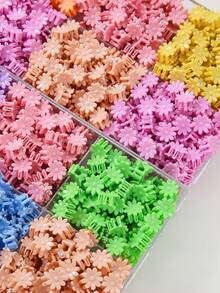 100个/包 彩色迷你发夹，颜色随机，时尚可爱女孩发卡，用途广泛，日常佩戴 - 彩色 - 查看 3