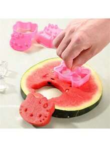 Sanrio 2pcs Sanrio Hello Kitty Fruit Biscuit Cutting Mold - Cute PVC Biscuit Embossing Tool, Suitable For Birthday Gifts And Kitchen Fun, Perfect For Halloween, Christmas, Easter, Thanksgiving, Plastic Materials