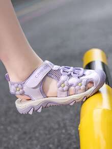 1 Pair Girls' Closed Toe Sandals, Fashion Summer Beach Sports Outdoor Shoes