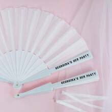 Customizable Single Party Fan, Suitable For Singles Party, Summer Singles Party, Bachelorette Party, Bride's Name Party, Hen Party Favors, Personalized Gift, Girls Night Out - Pink - View 2