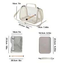 1pc Parrot Carrier Backpack, Breathable Transparent Carrying Cage For Bird, Lizard, Hamster, Pet Supplies