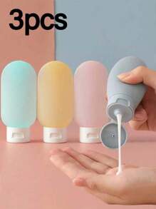 3pcs/1pc Leak-Proof Travel Size Bottles Set, Refillable & Squeezable Containers For Shampoo, Lotion And Body Washbathroom Decor Summer