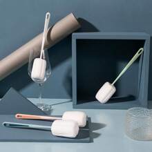 1 pieza Cepillo para taza, cepillo de limpieza para botellas para lavar tazas, cepillo de mango largo para la limpieza de tazas, quitador de manchas de té, cepillo pequeño de esponja