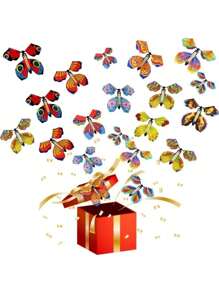 Fliegender Schmetterling Zauberkunststück - Schmetterling fliegende Bühnendeko, Spielutensilien, kann als Windspiel oder Lesezeichen verwendet werden, interaktives Unterhaltungsspiel, zufällige Farbe & Stil