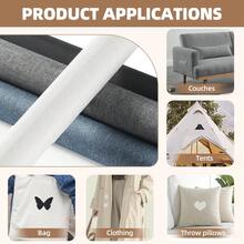 Shagoom Fabric Repair Patch, Large Self-Adhesive Tape For Furniture, Sofa, Car Interior, Shoes, Hand Bag, Clothing (Grey, 3.5X79 Inch) - Linen Beige - View 3