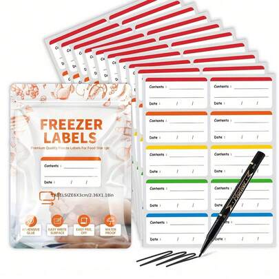 100pcs, Coloured Freezer Labels Food Storage Labels Stickers, Fridge Stickers Removable For Food Containers, Freezer Meal Tags For Kitchen Organization, Back To School, School Supplies, School, Aesthetic School Supplies, Stationery
