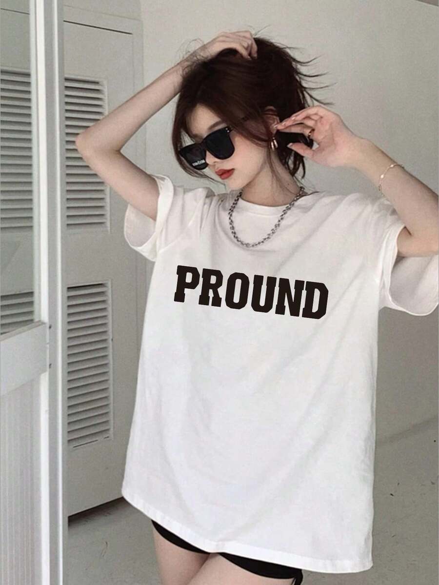 200g Pure Cotton T-Shirt 2025 Summer Ladies New Short Sleeve Pure Cotton Holiday Pattern Short Sleeve Round Neck Couple Wear Small Shirt Tops - 白色 - 查看 1