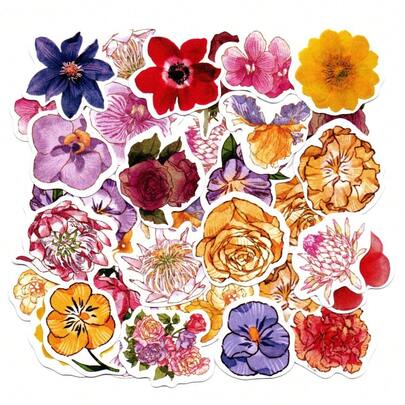 Adesivos Decorativo Scrapbook Planner 46 Peças Color Flowers