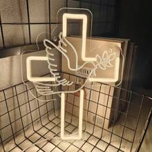 Enseigne au néon Mi Bautizo/Cher Dieu merci/Faites confiance au Seigneur/Croix, Lumières au néon de croix LED pour décoration murale, Lumières au néon de Jésus pour la chambre à coucher, Jour du baptême, Église chrétienne, Fête d'anniversaire, Décoration de Pâques, Mariage, Éclairage d'ambiance pour la décoration de la maison, Alimentation USB réutilisable, Facile à installer.
