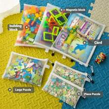 BUNKI 8 piezas Bolsas con cremallera de malla de gran capacidad tamaño A6/A5/A4 - Carpeta con cremallera con diseño de malla, estuche de lápices transparente, carpeta de almacenamiento de rompecabezas, maletín con cremallera, para organizar y viajar