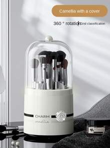 360° drehbare Make-up Organizer Box, leichter Kunststoff Kosmetik Aufbewahrung, drehendes Design - ideal für Pinsel, Lippenstifte, Eyeliner und Lidschatten - Aufsteller für Arbeitsplatte, keine Stromversorgung nötig, Make-up Organizer | Modernes Ästhetik | Kunststoff, Schminktisch Make-up Organizer